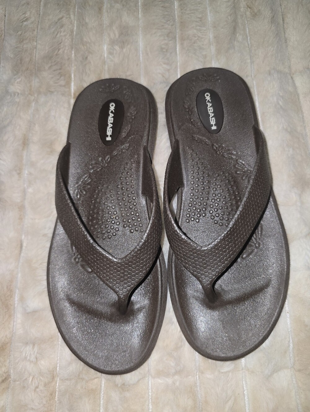 Okabashi Men’s Dark Brown Flip Flop Sandals